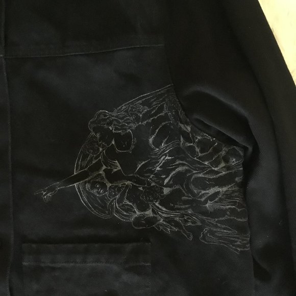 Dangerfield embroidered black denim jacket   size 18 AU New - Picture 4 of 5